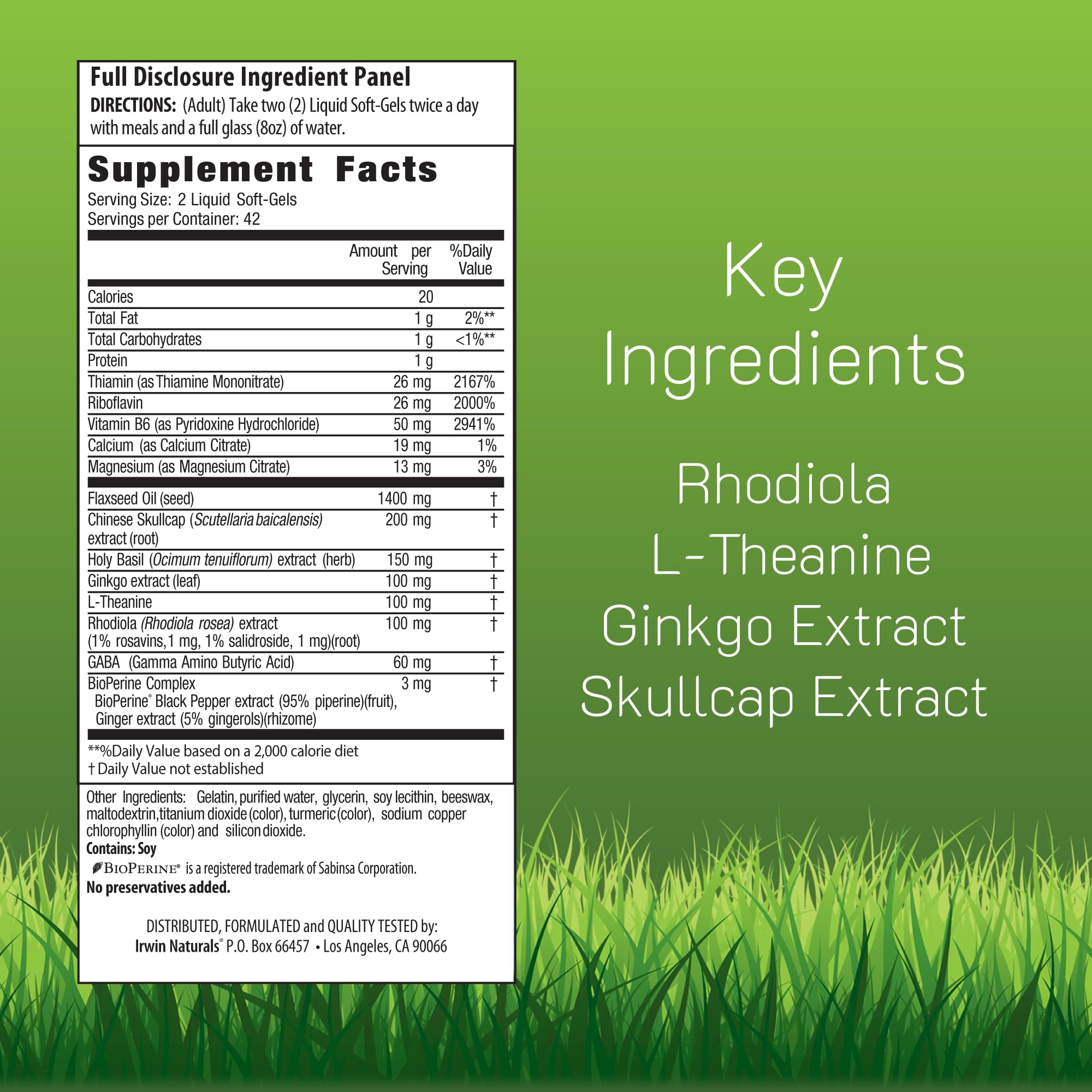Irwin Naturals Stress-Defy Daily Stress Support packaging side view