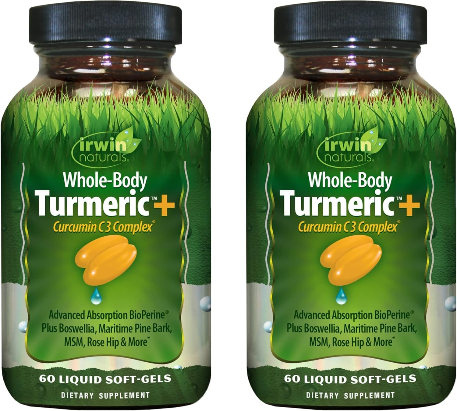 Irwin Naturals Whole-Body Turmeric+ 300mg Liquid Soft-Gels front view