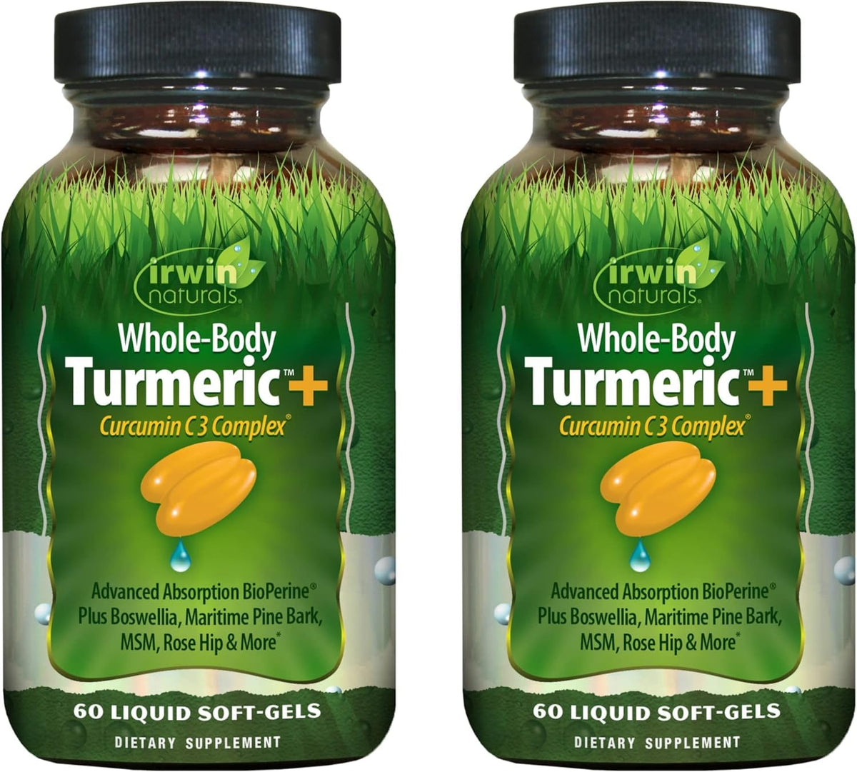 Irwin Naturals Whole-Body Turmeric+ 300mg Liquid Soft-Gels front view