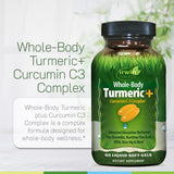 Irwin Naturals Whole-Body Turmeric+ 300mg Liquid Soft-Gels with ingredients