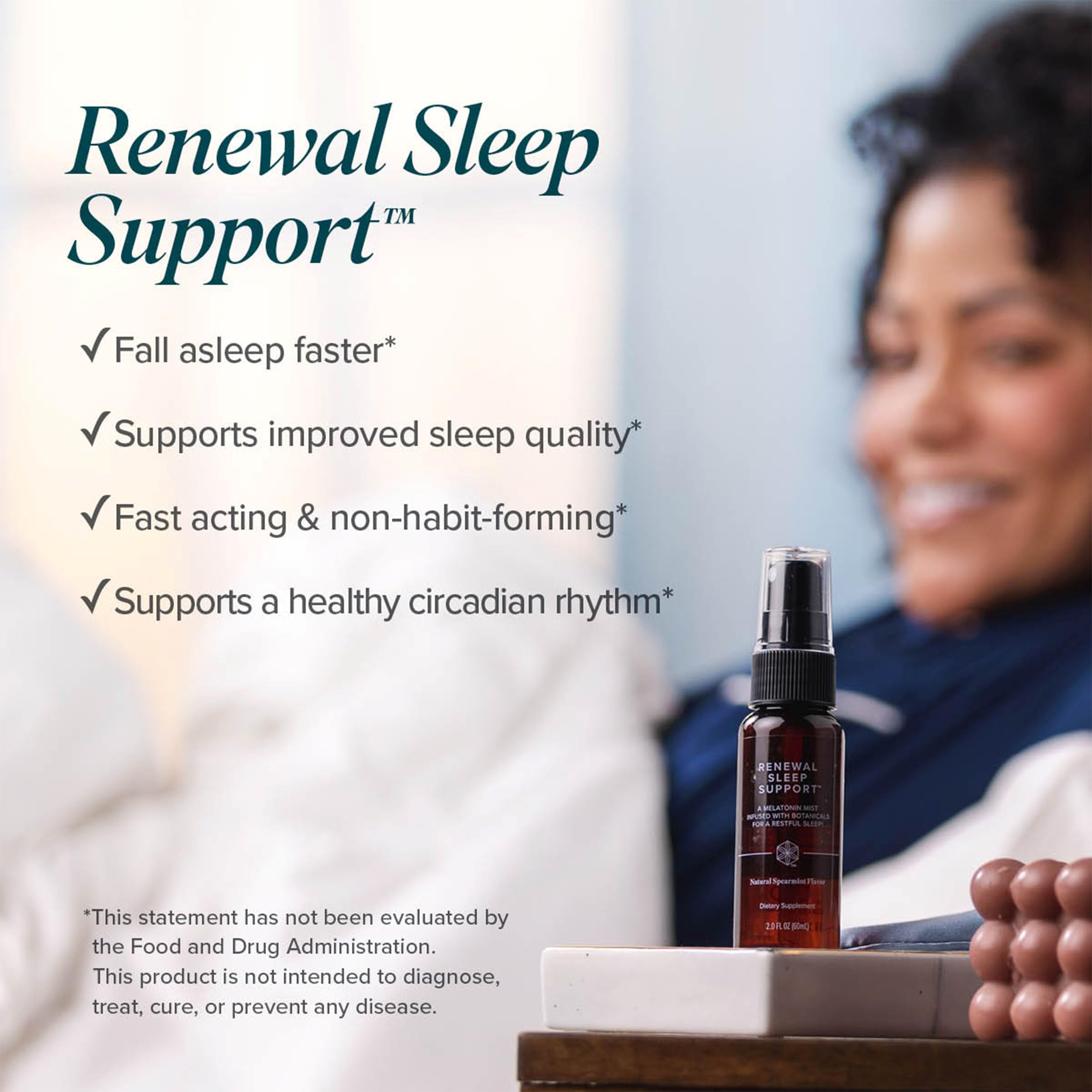 Isagenix Renewal Melatonin Spray 2 Fl Oz back view with ingredients