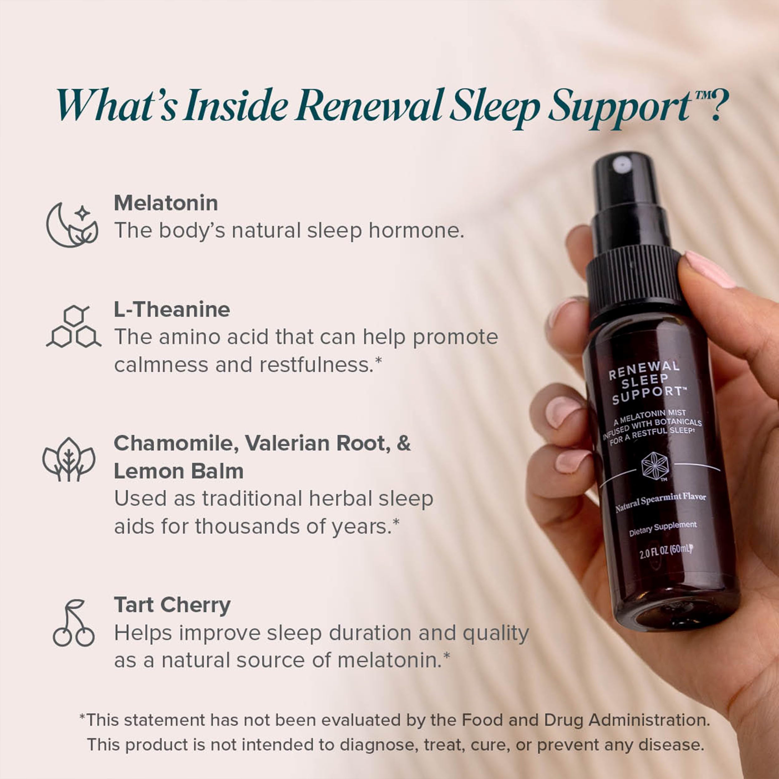 Isagenix Renewal Melatonin Spray 2 Fl Oz with measuring dose
