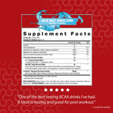iSatori Amino-GRO BCAA Powder 340g back view with nutritional information