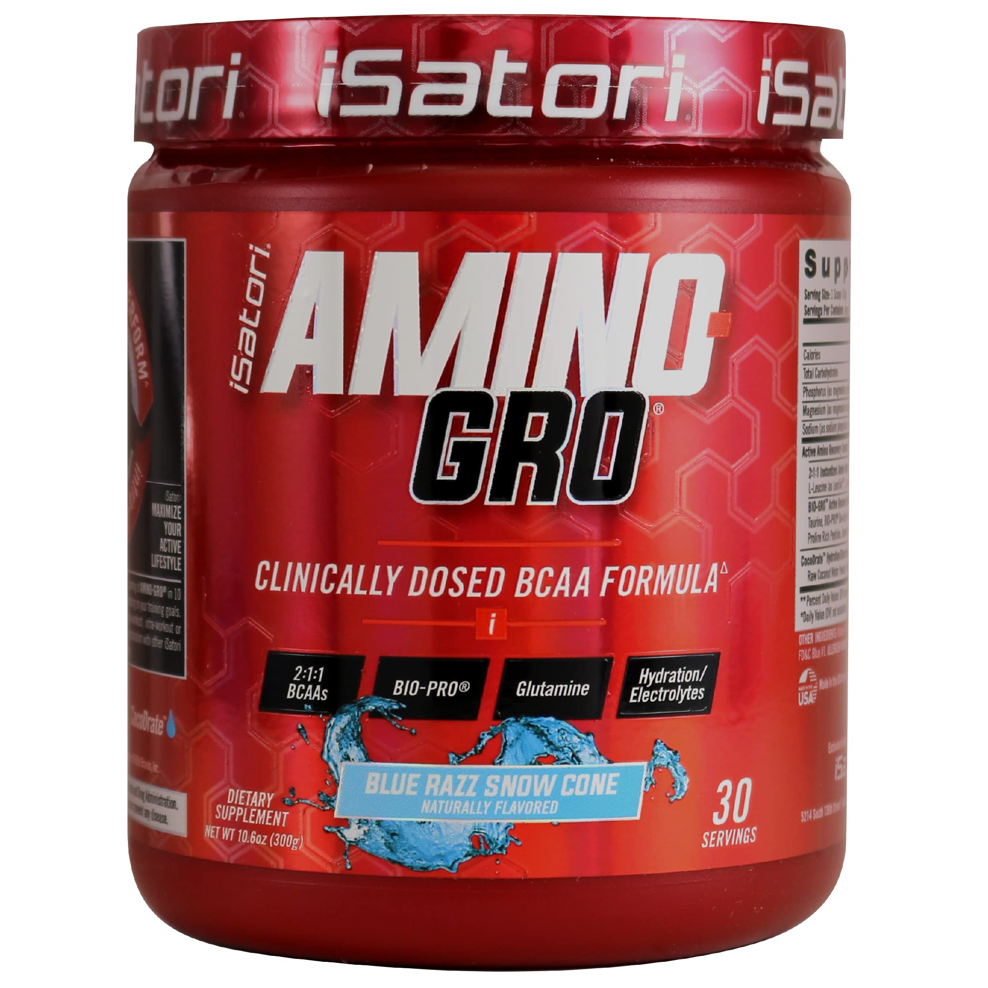 iSatori Amino-GRO BCAA Powder 340g front view