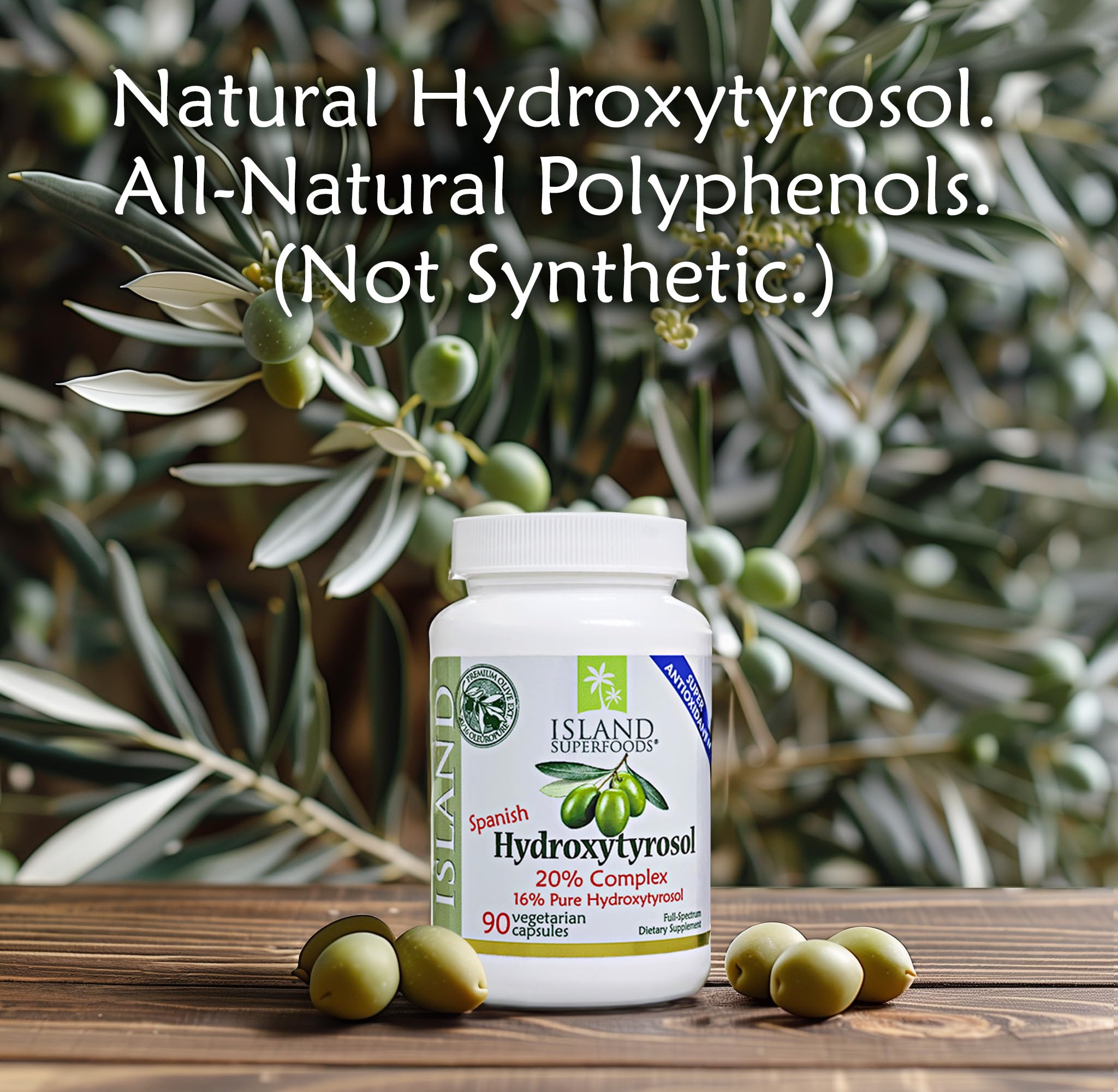 Island Nutrition Hydroxytyrosol Supplement capsule close-up