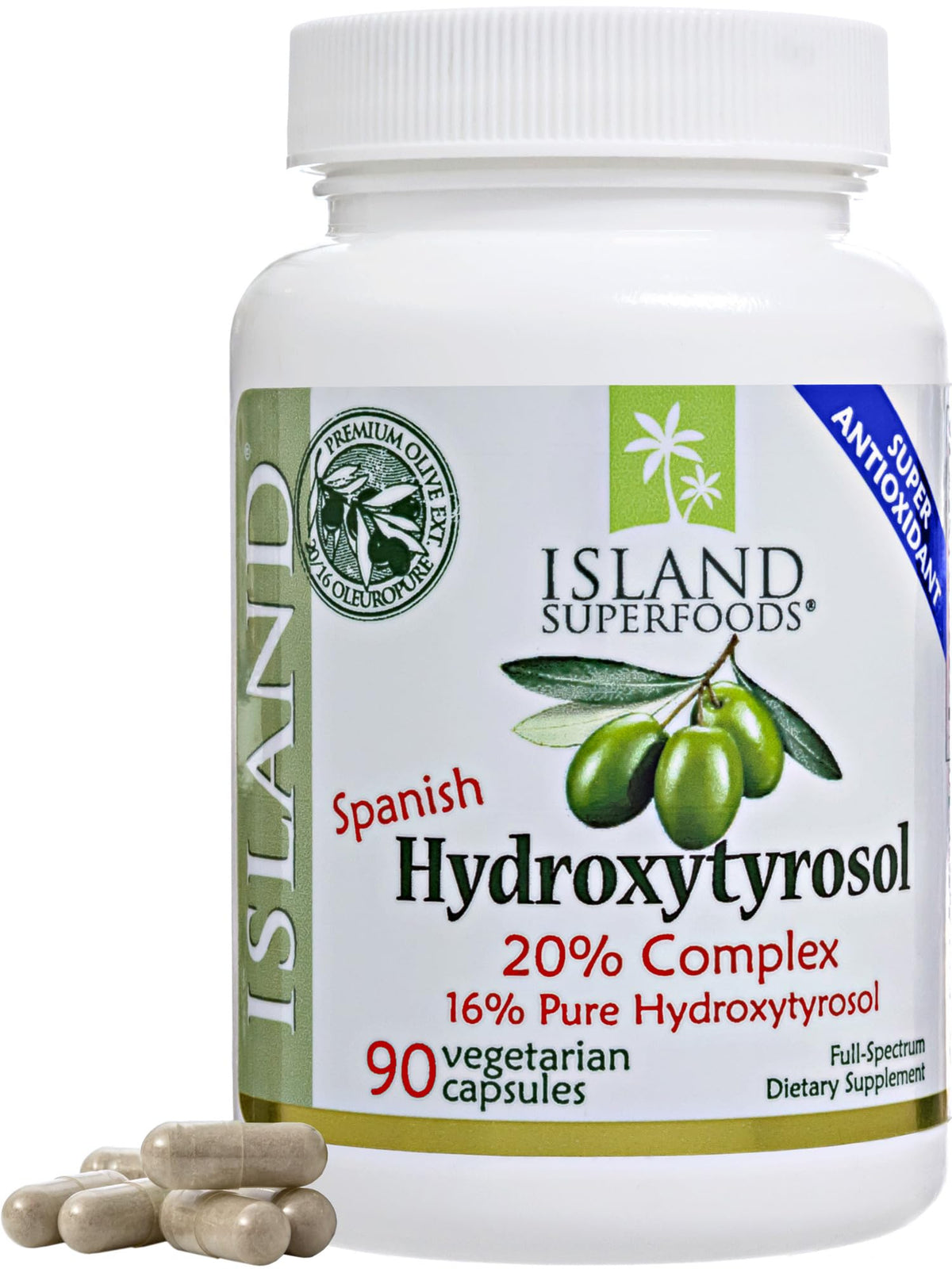 Island Nutrition Hydroxytyrosol Supplement capsule front view