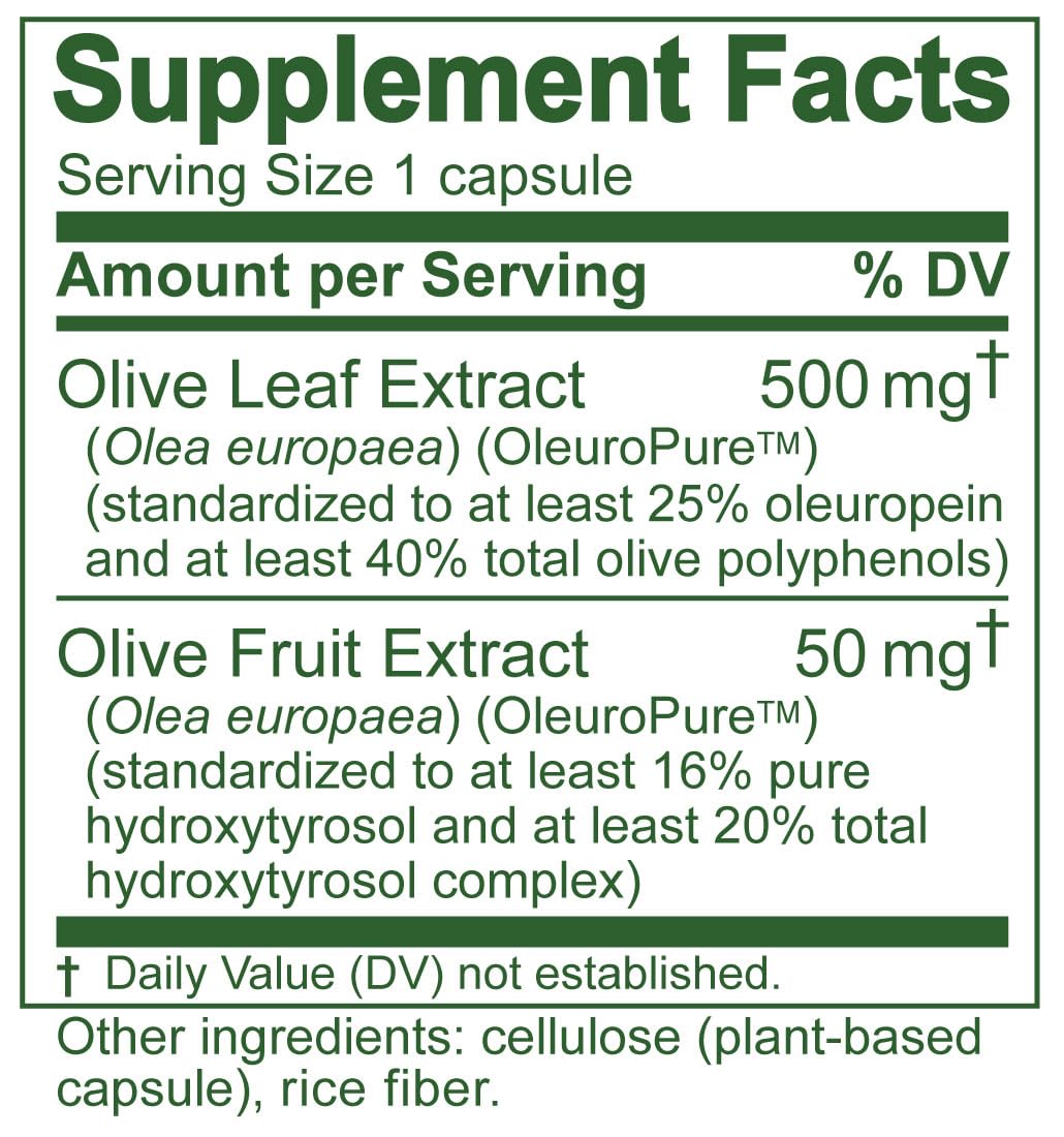 Island Nutrition Olive Leaf Extract 500mg Capsules packaging