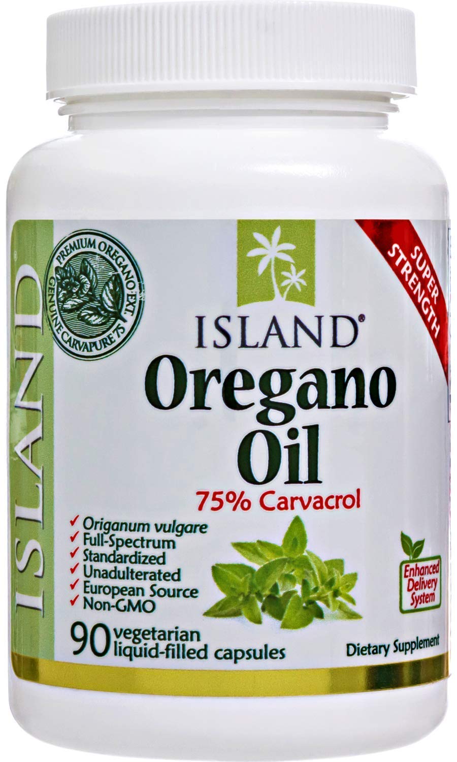 Island Nutrition Oregano Oil Capsules bottle with label
