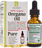 Island Nutrition Organic Oregano Oil Drops 100g bottle side view
