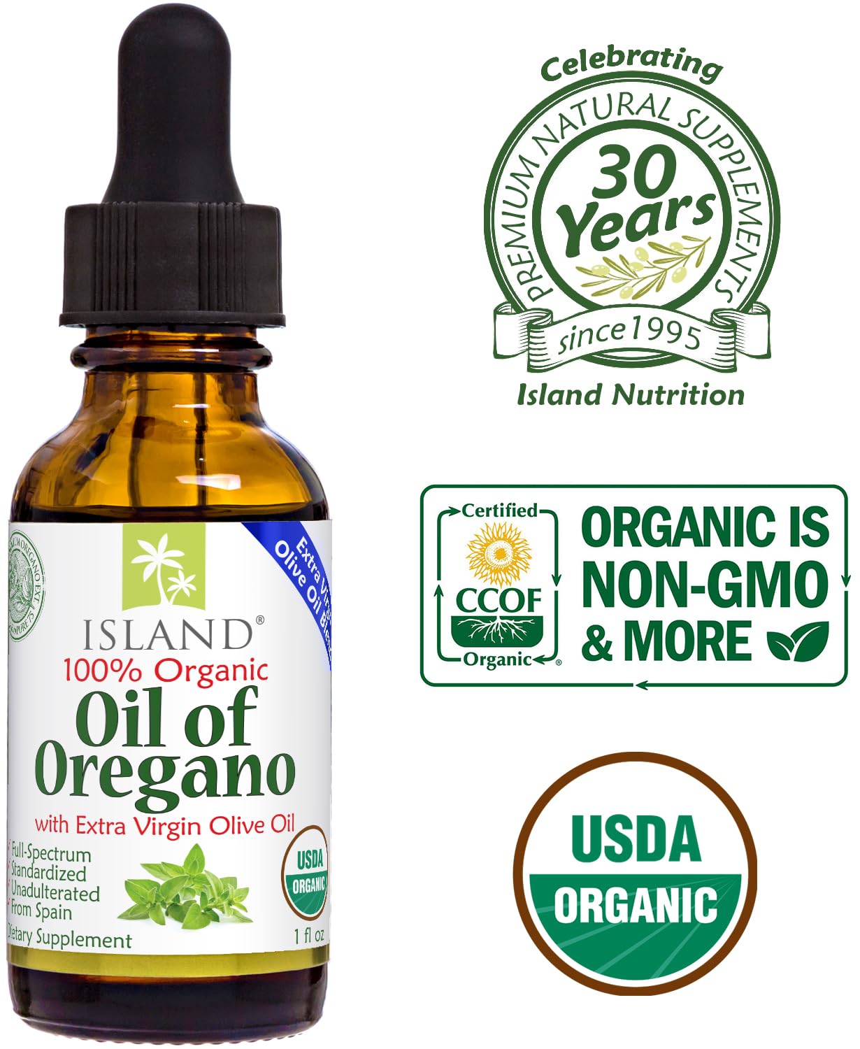 Island Nutrition Organic Oregano Oil Drops 100g ingredients list