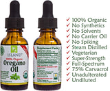 Island Nutrition Organic Oregano Oil Drops 100g with green herbs