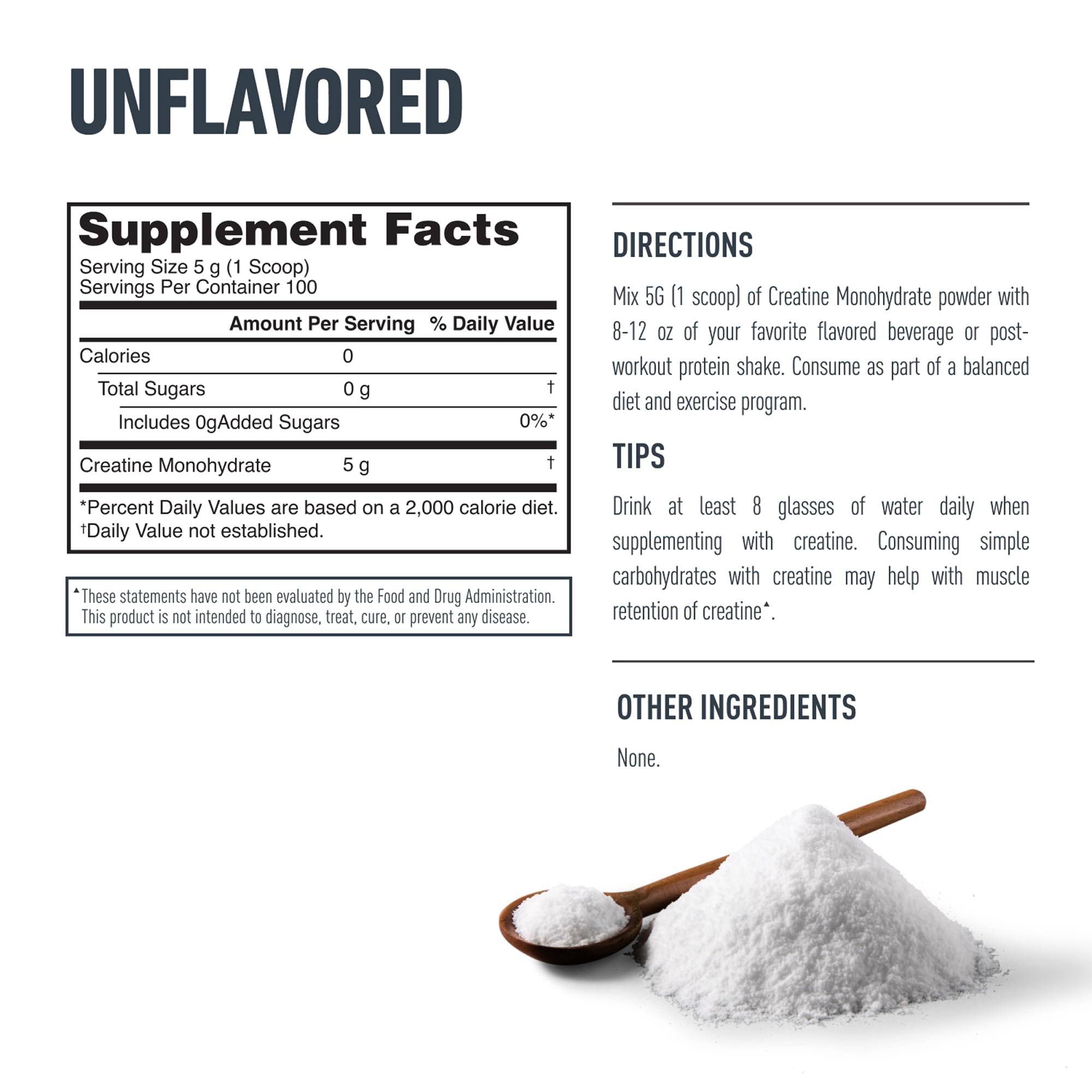 Isopure 100% Pure Creatine Monohydrate Powder scoop with powder