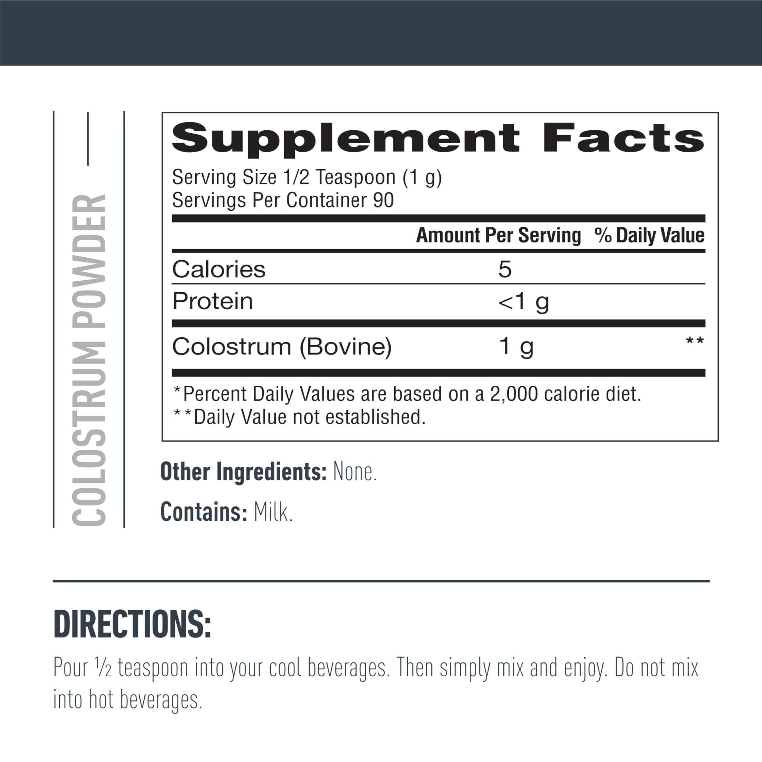 Isopure Bovine Colostrum Powder 90g packaging