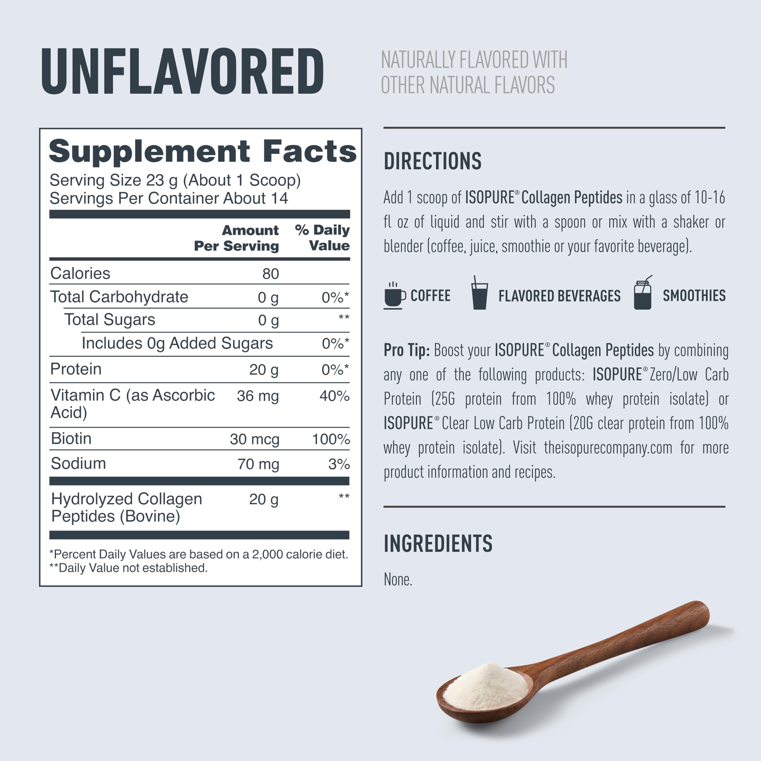 Isopure Collagen Peptides in a kitchen setting
