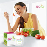 ISOThrive ISOVive sachet in a hand for scale