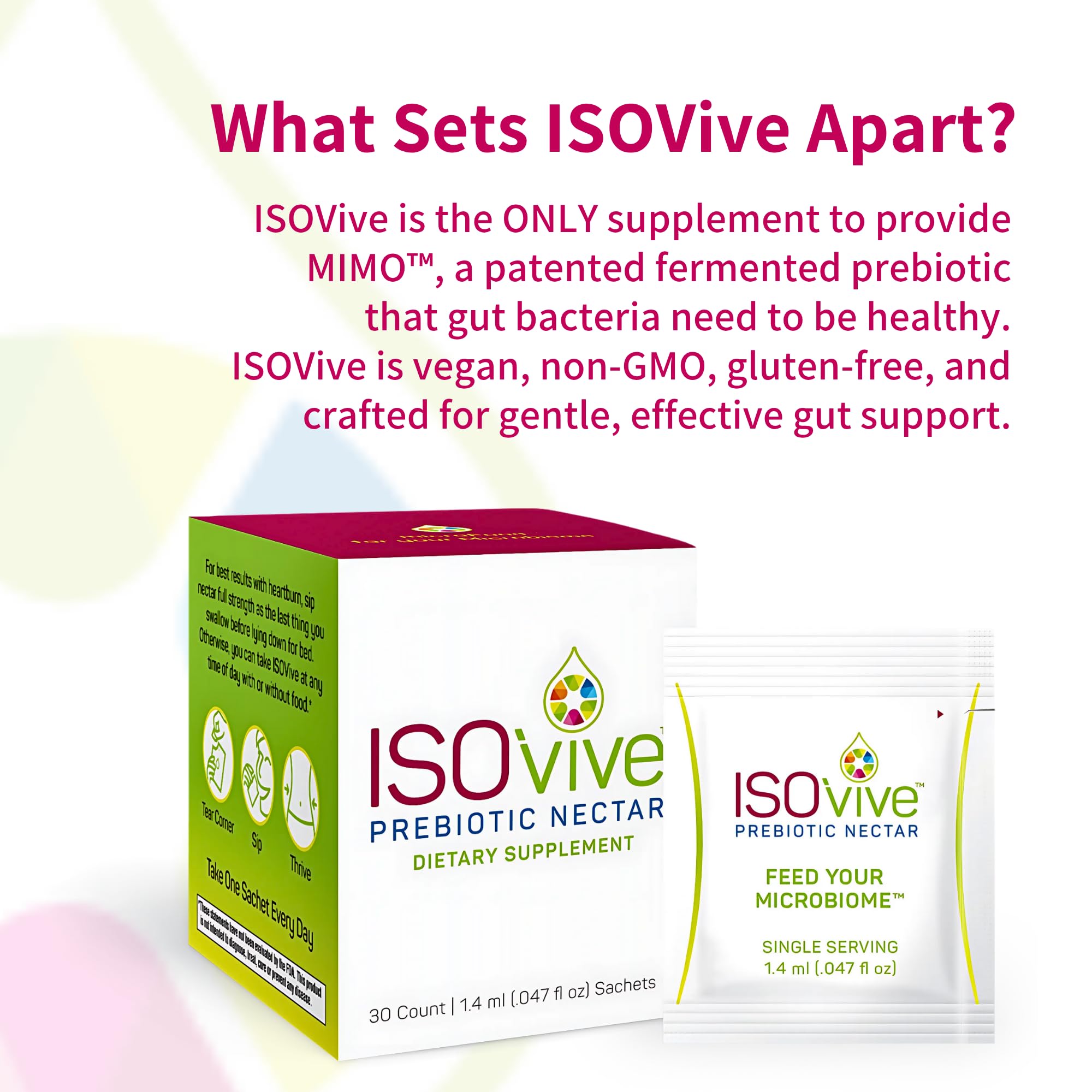 ISOThrive ISOVive sachet on a kitchen counter