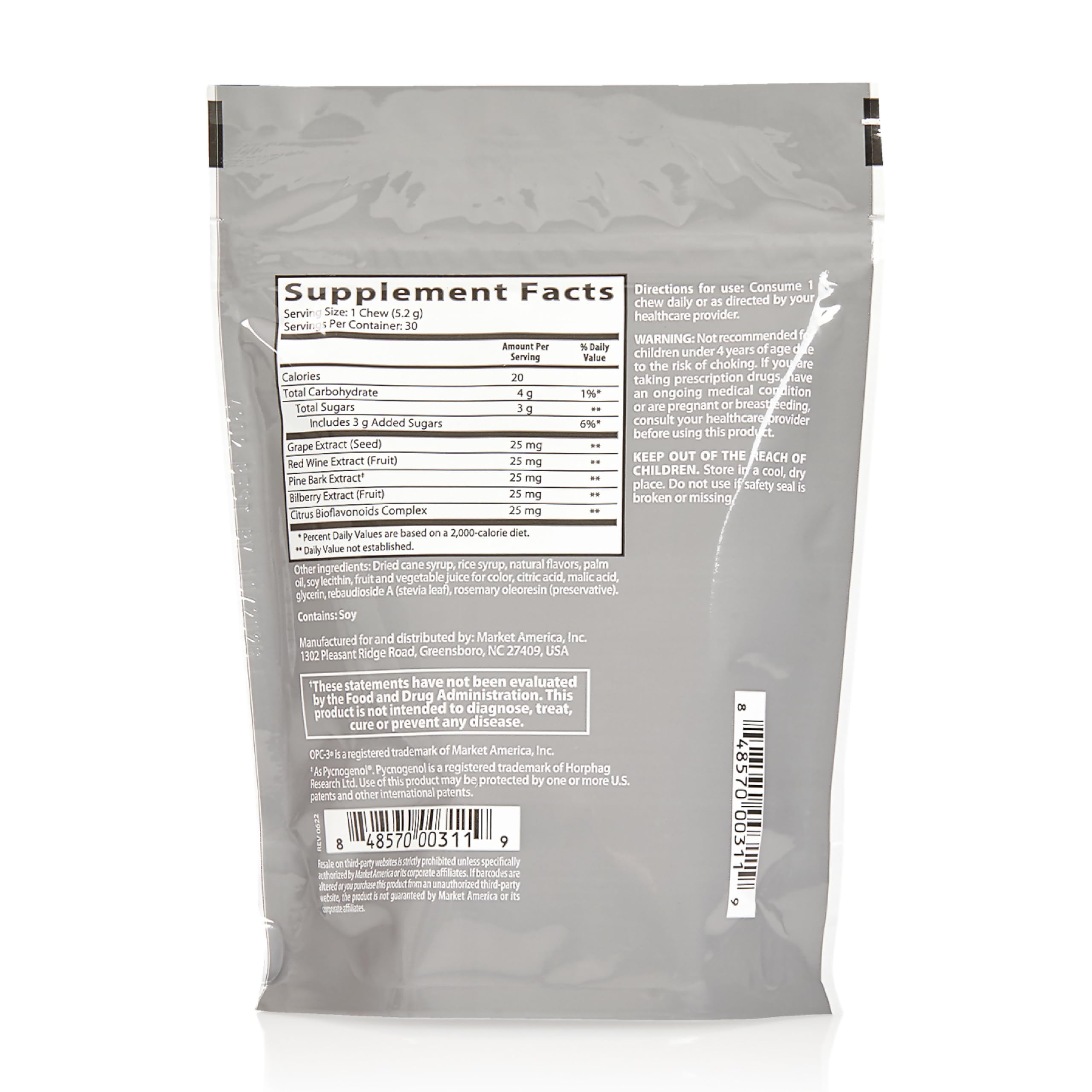 Isotonix Antioxidant Supplement Chewables opened package with chews