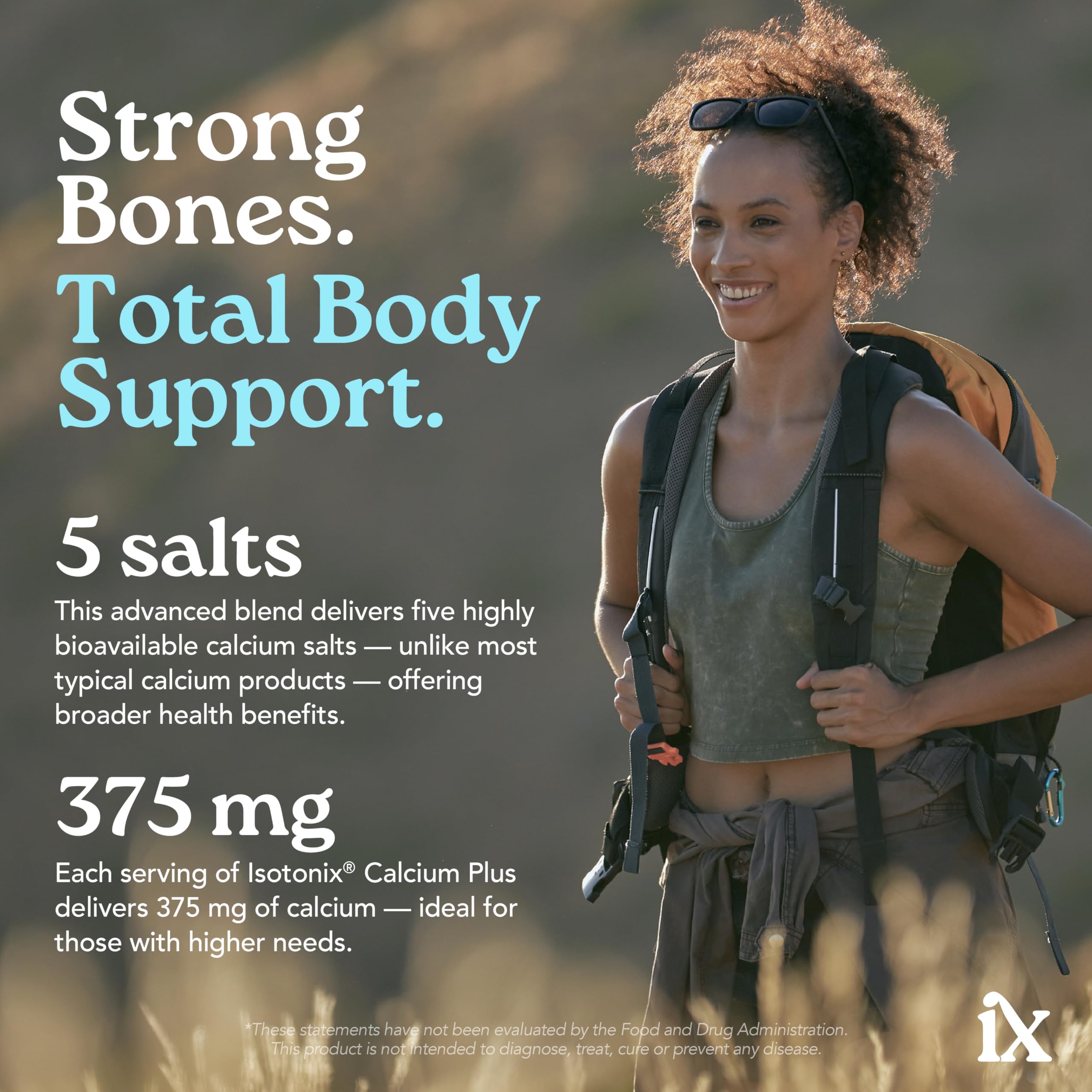 Isotonix Calcium Supplement back view showing ingredients