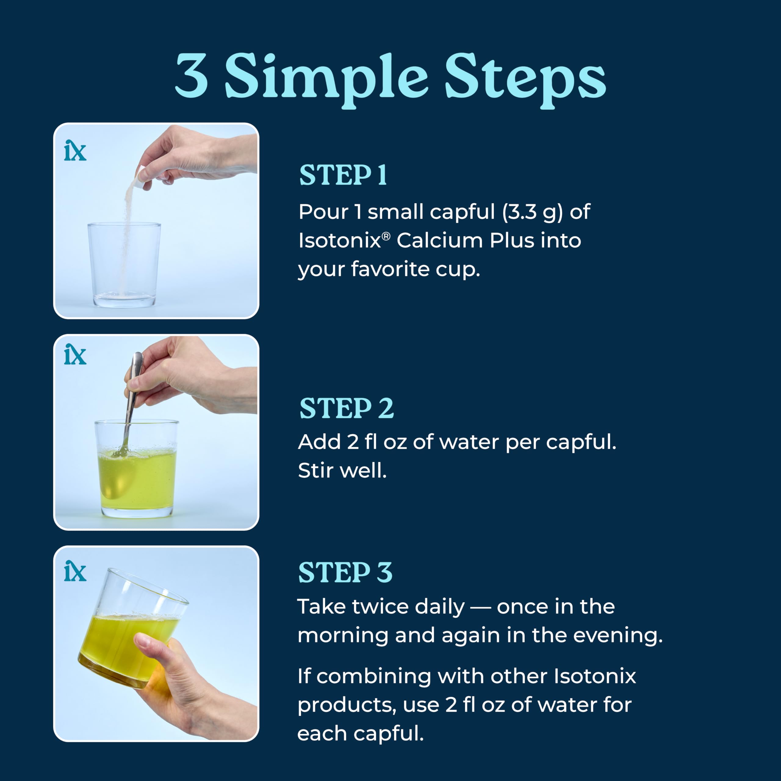 Isotonix Calcium Supplement in a glass with fresh citrus
