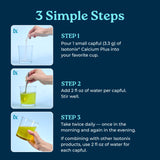 Isotonix Calcium Supplement in a glass with fresh citrus