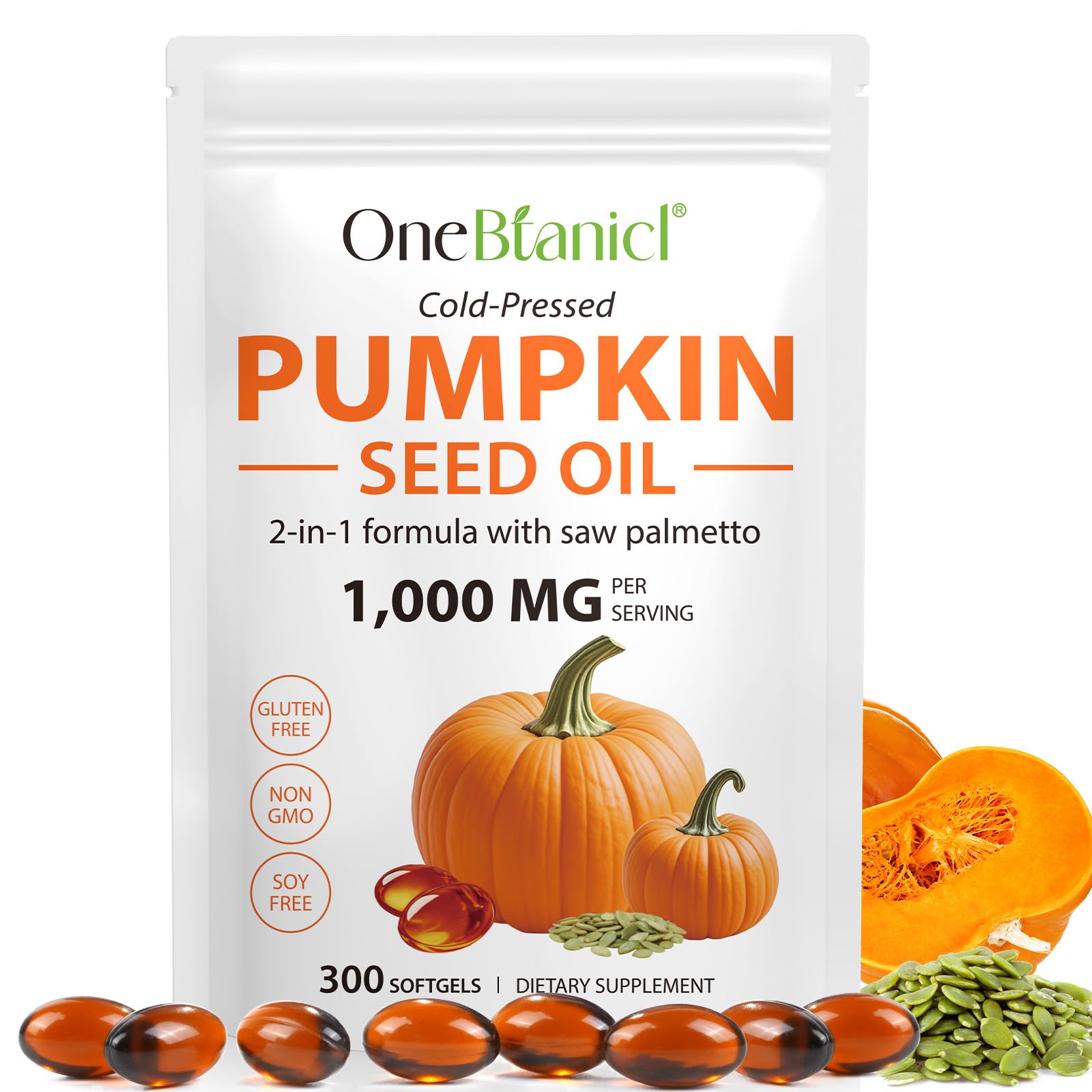 ISUNRISE Pumpkin Seed Oil Capsules 1000mg front view