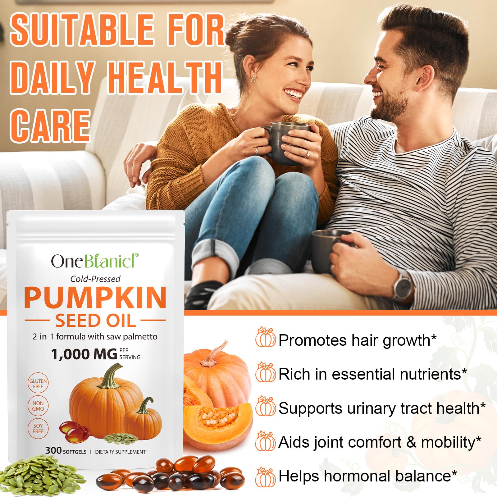 ISUNRISE Pumpkin Seed Oil Capsules with a measuring spoon