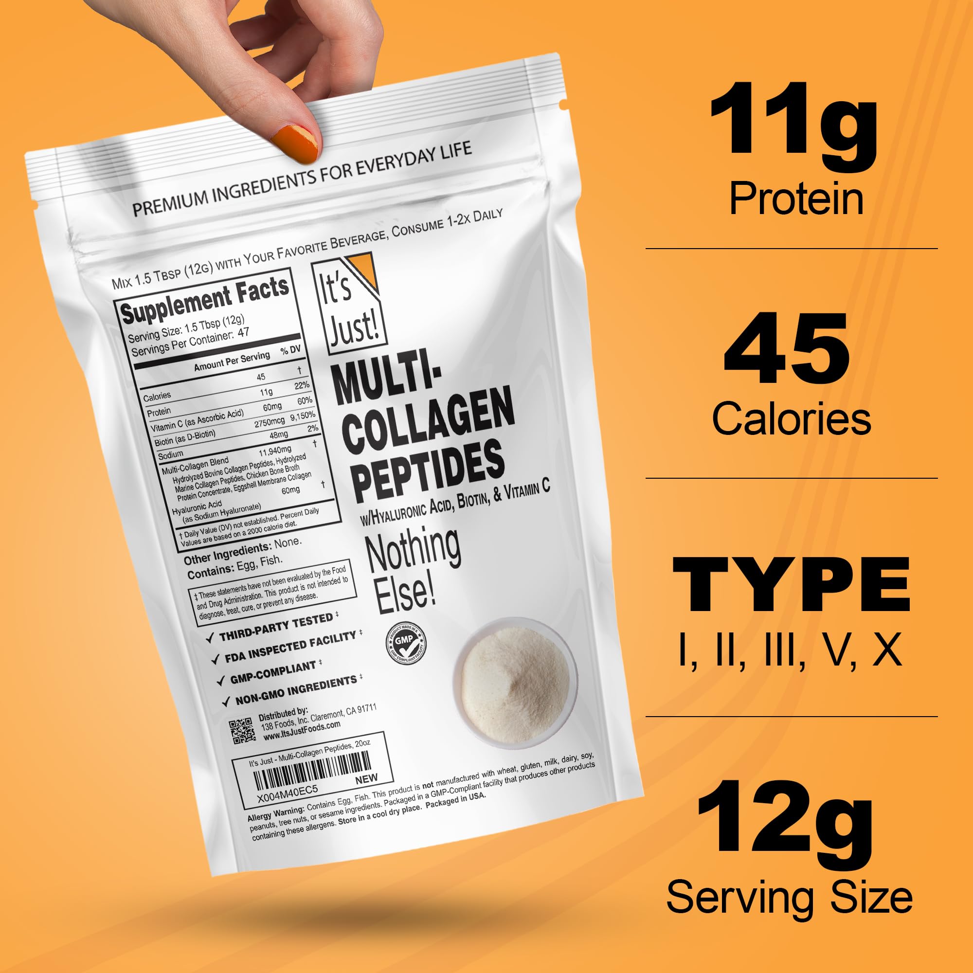 It's Just! Multi-Collagen Powder 567g packaging