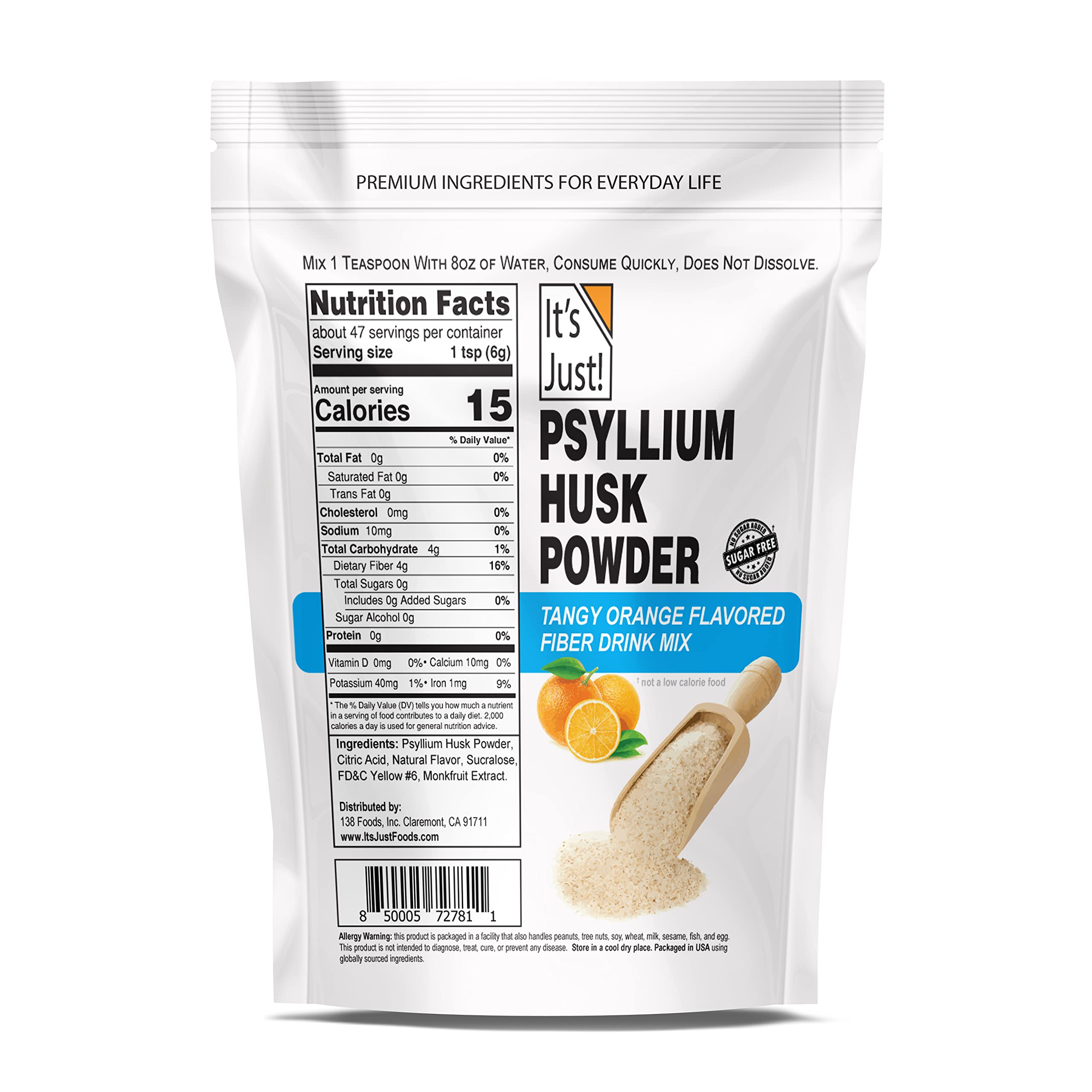It's Just! Psyllium Husk Powder 28g packaging details