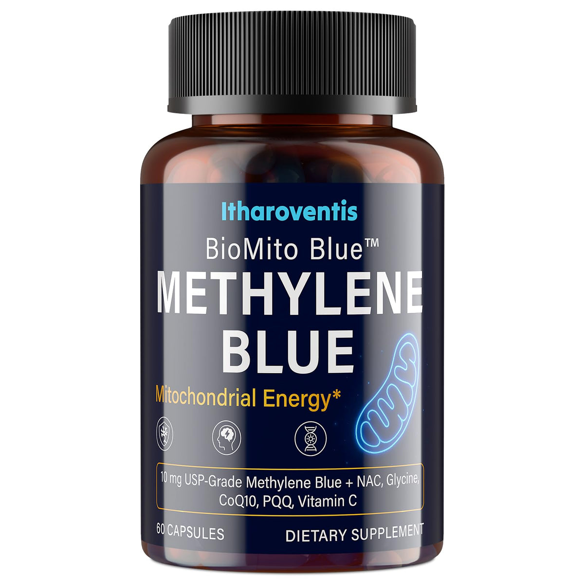 Itharoventis Methylene Blue Capsules 60 count front view