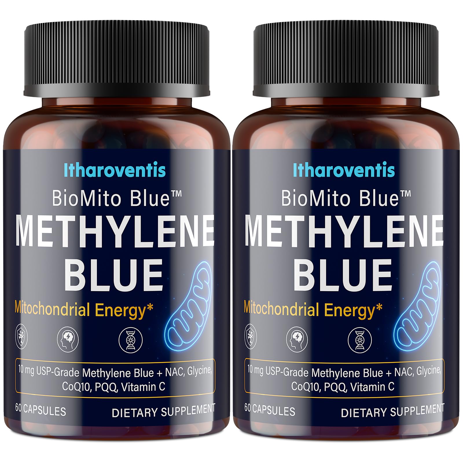Itharoventis Methylene Blue Capsules front view with packaging