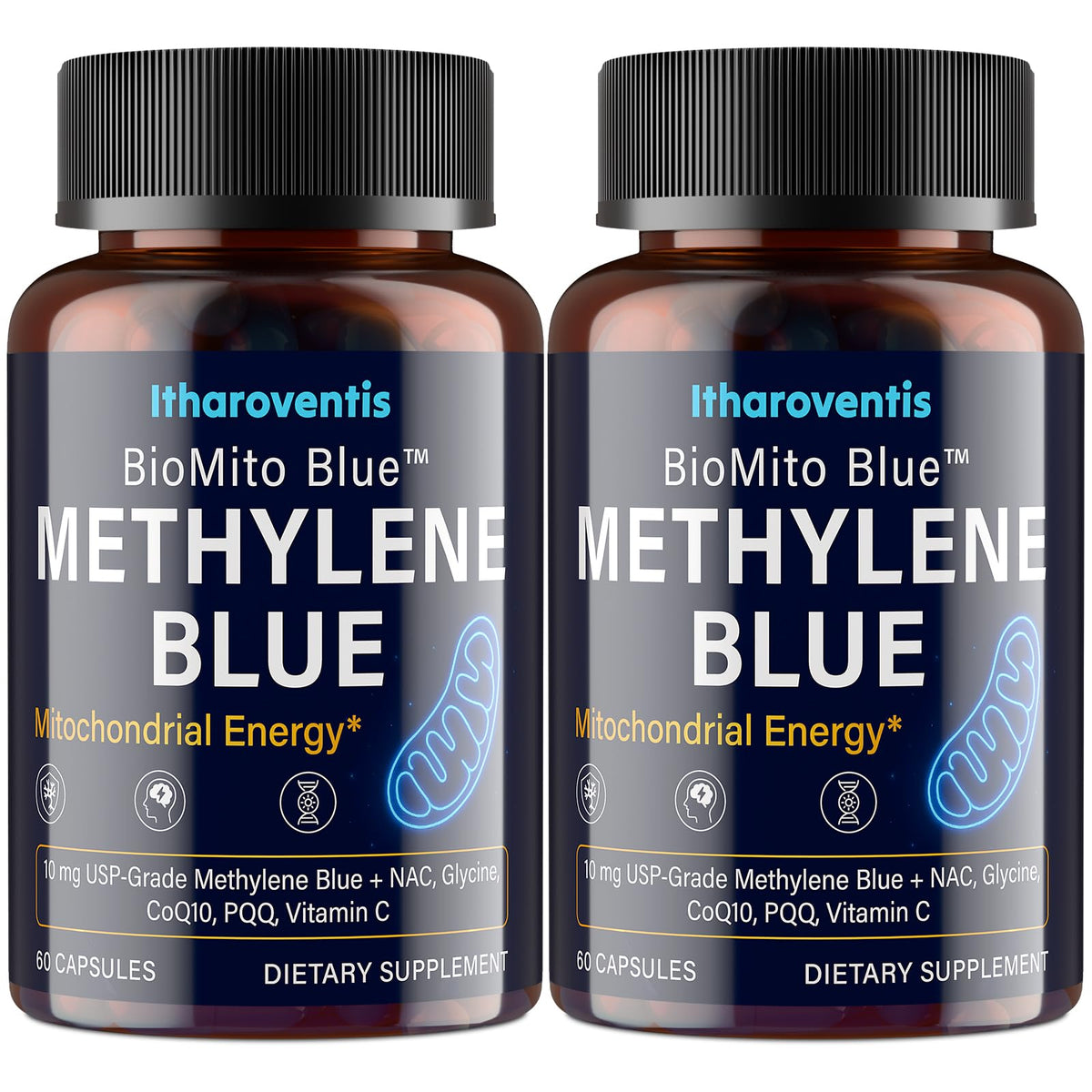 Itharoventis Methylene Blue Capsules front view with packaging