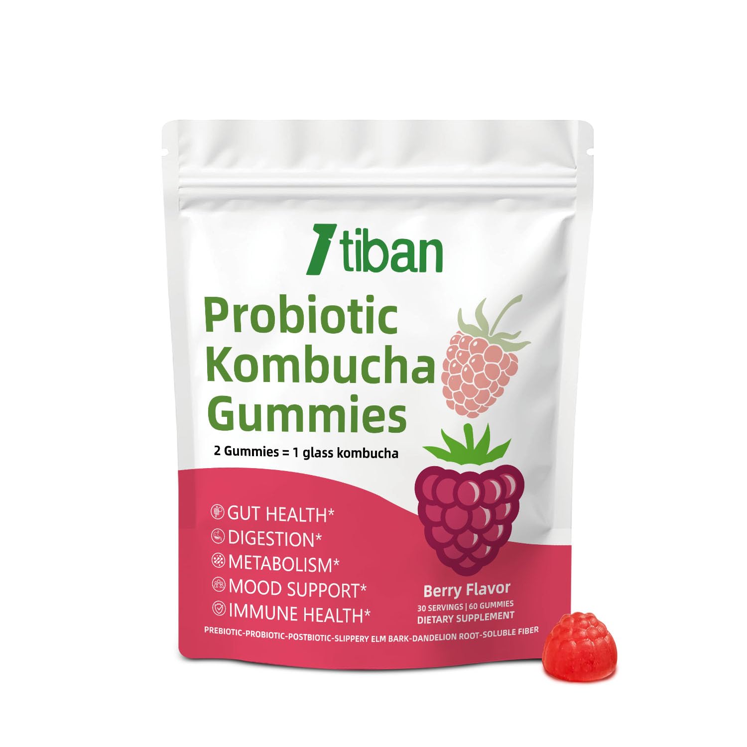Itiban Kombucha Gummies 170g front view with packaging