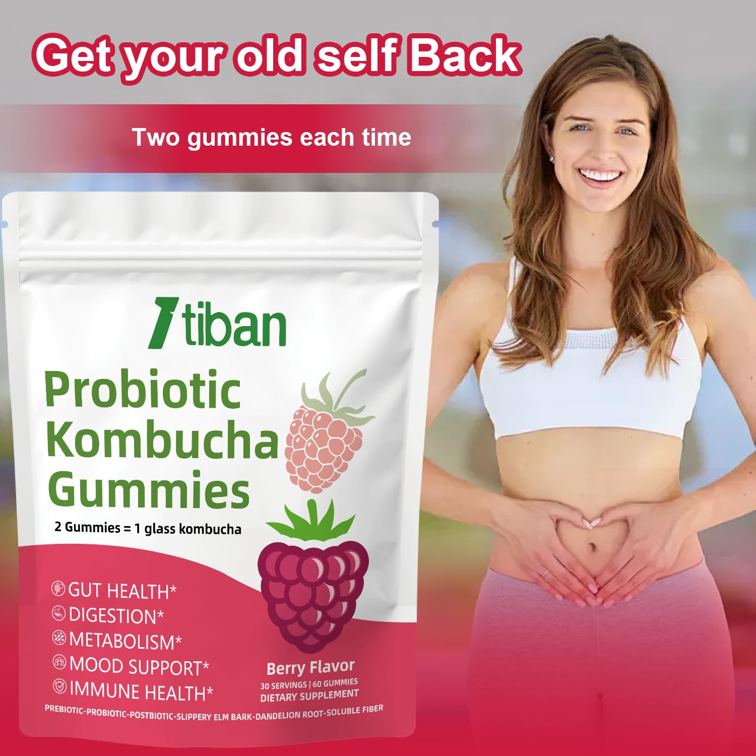 Itiban Kombucha Gummies displayed in a bowl