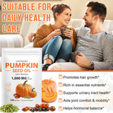 ITSDAWN Pumpkin Seed Oil Softgels displayed with a glass of water