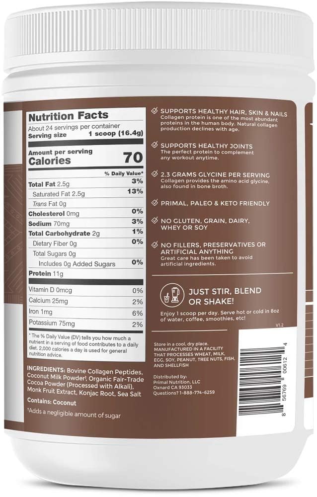 IUSOT Collagen Peptide Drink Mix Chocolate Coconut 394g packaging