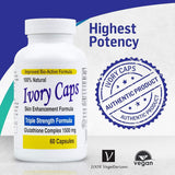 Ivory Caps Glutathione Skin Essentials bottle with capsules