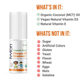 ivvion Organic Vegan Daily Baby Vitamin D3 Drops on a wooden table