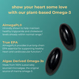 Iwi Omega-3 Algal Oil Softgels back view with ingredient list