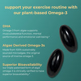 Iwi Omega-3 Algal Oil Softgels back view with ingredient list