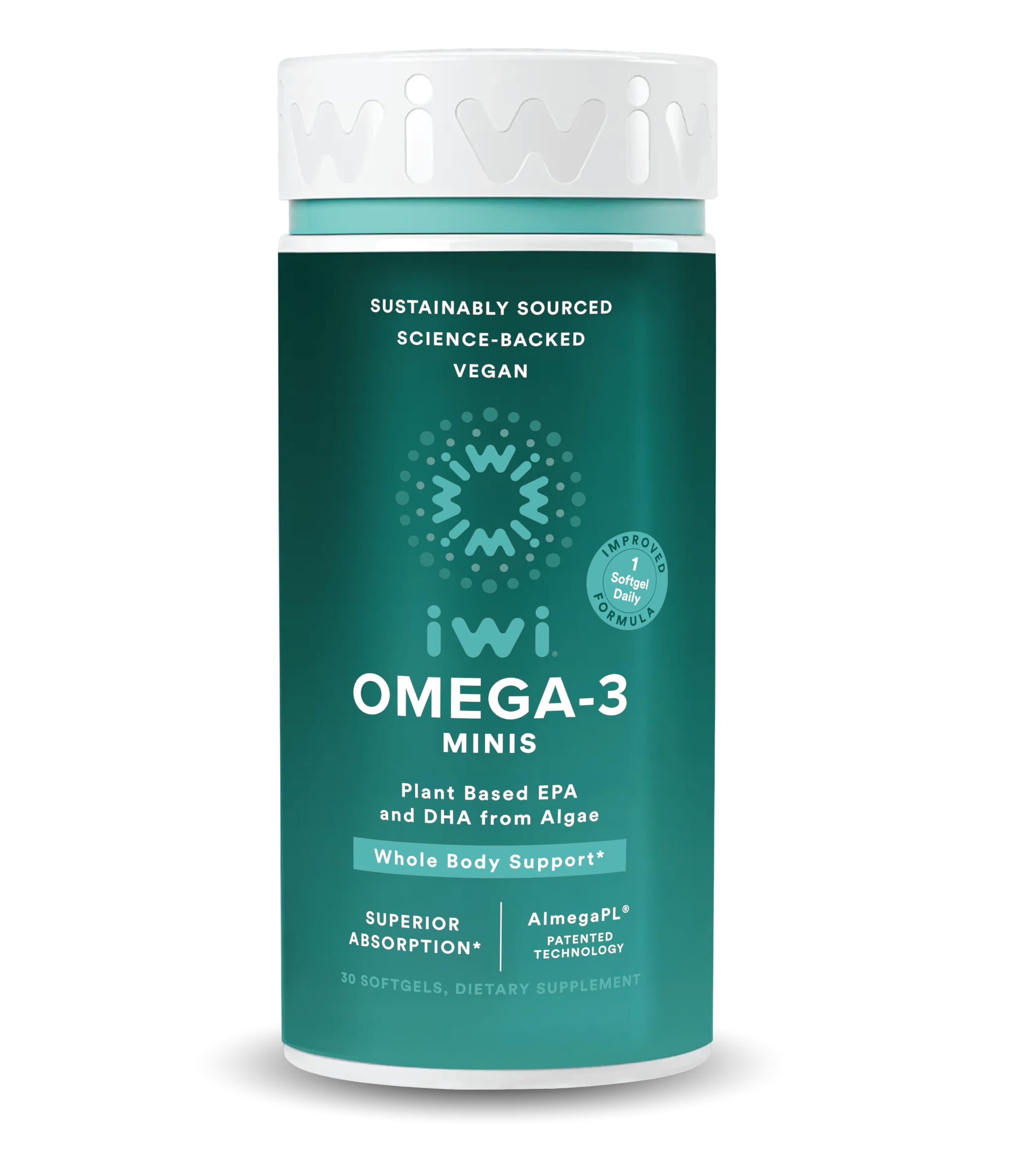 Iwi Omega-3 Mini Softgels 30 Count packaging front view