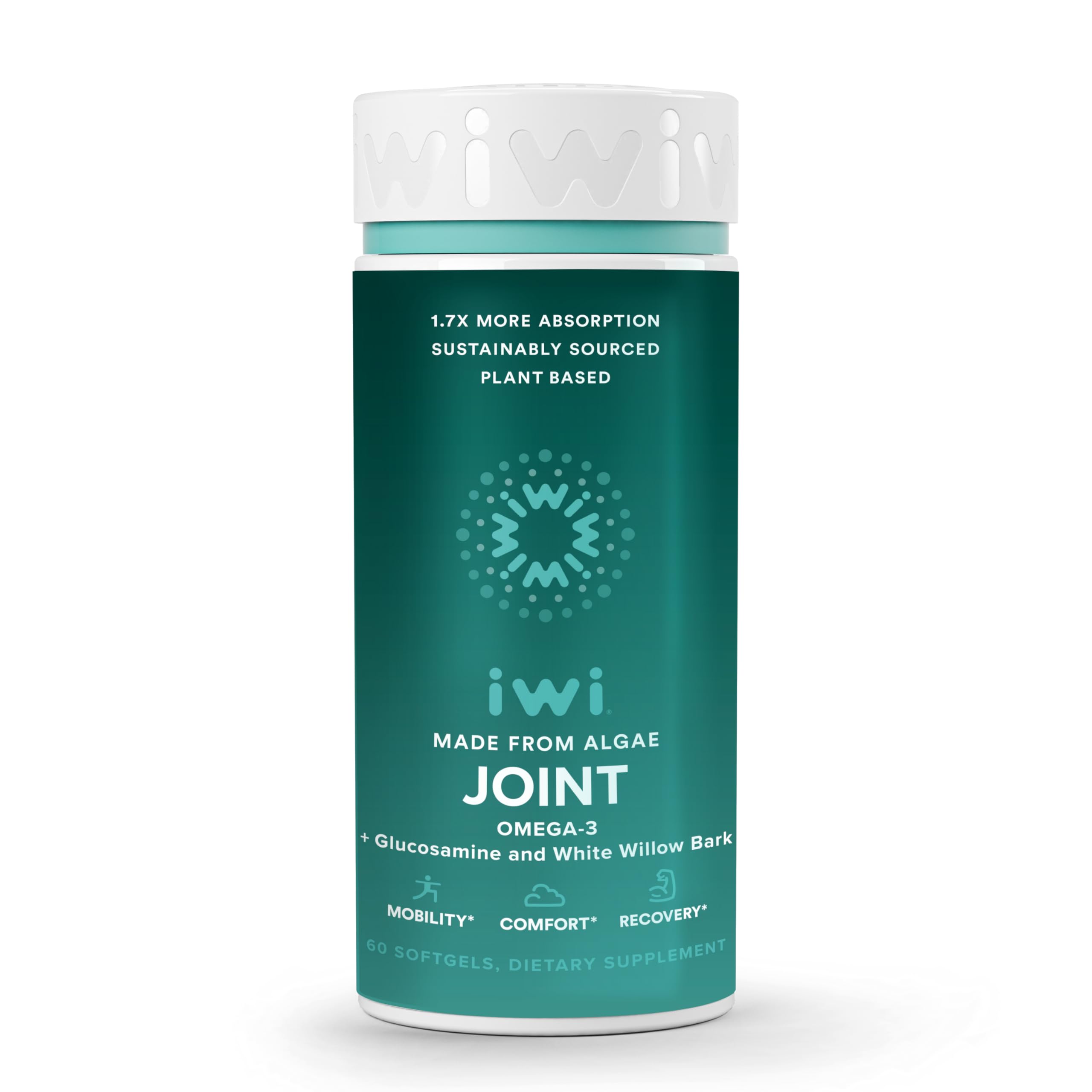 Iwi Vegan Joint Omega-3 Supplement 60 Softgels front view