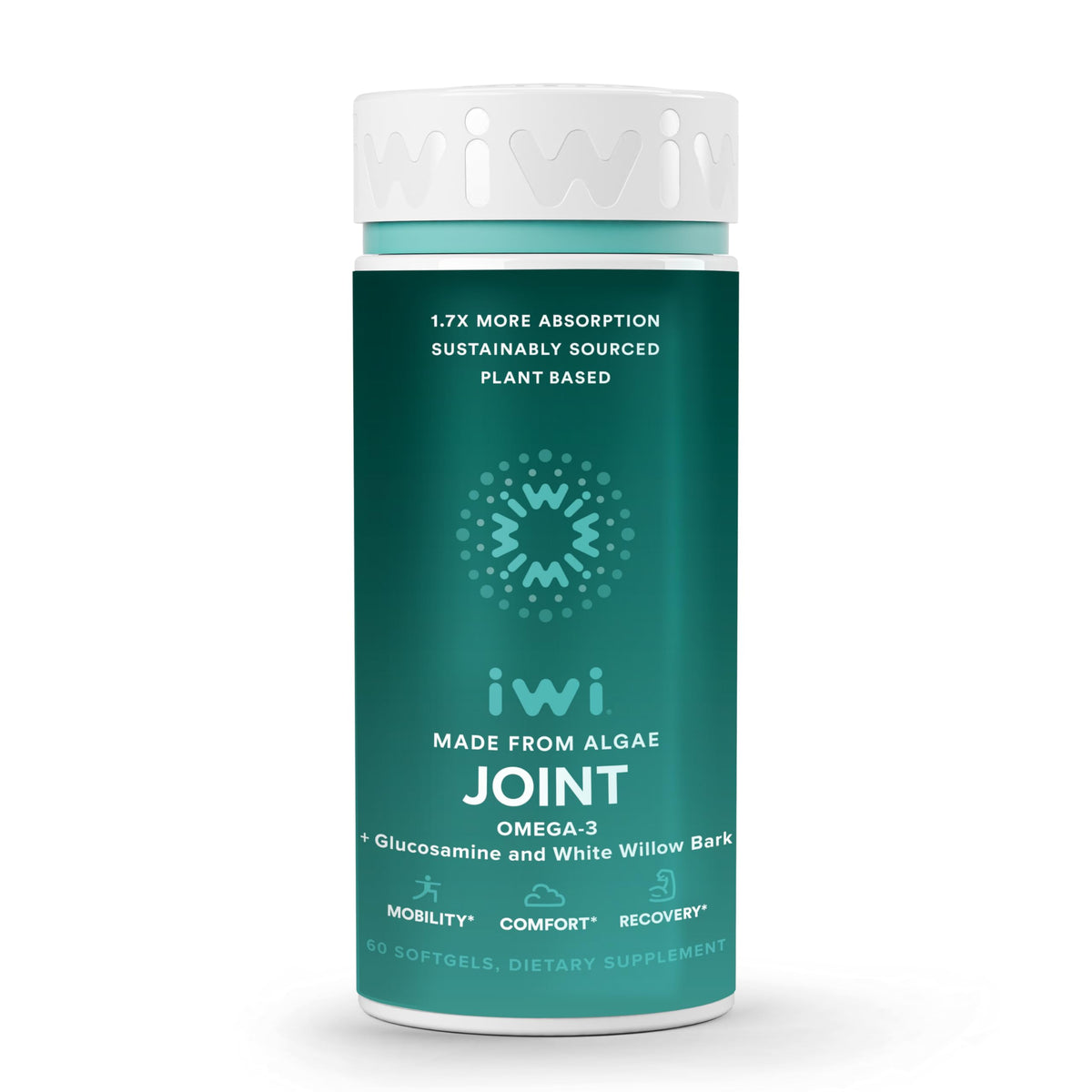 Iwi Vegan Joint Omega-3 Supplement 60 Softgels front view
