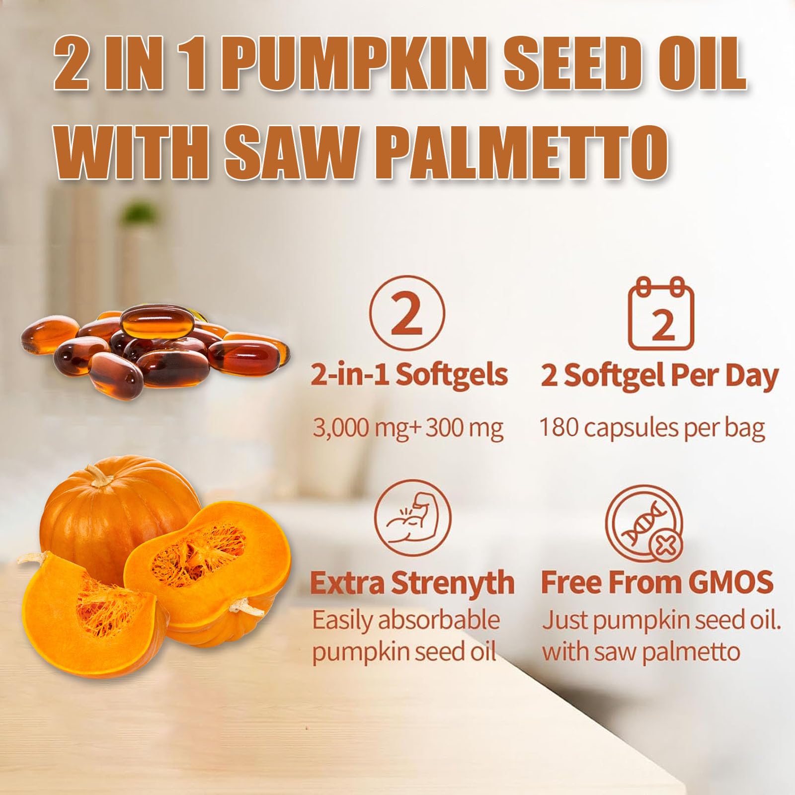 ixarco Pumpkin Seed Oil Softgels 3000mg lifestyle scene