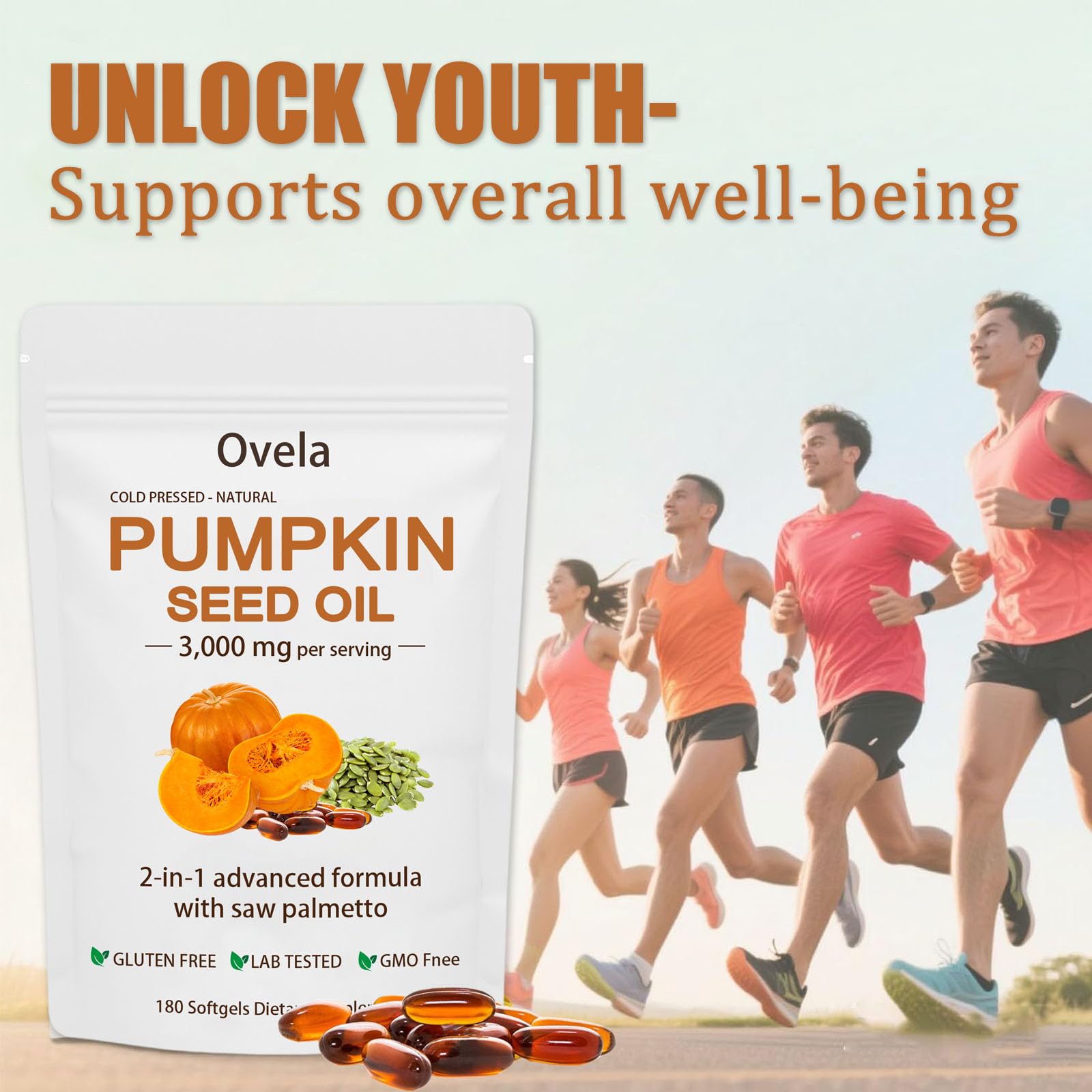 ixarco Pumpkin Seed Oil Softgels 3000mg with measuring spoon