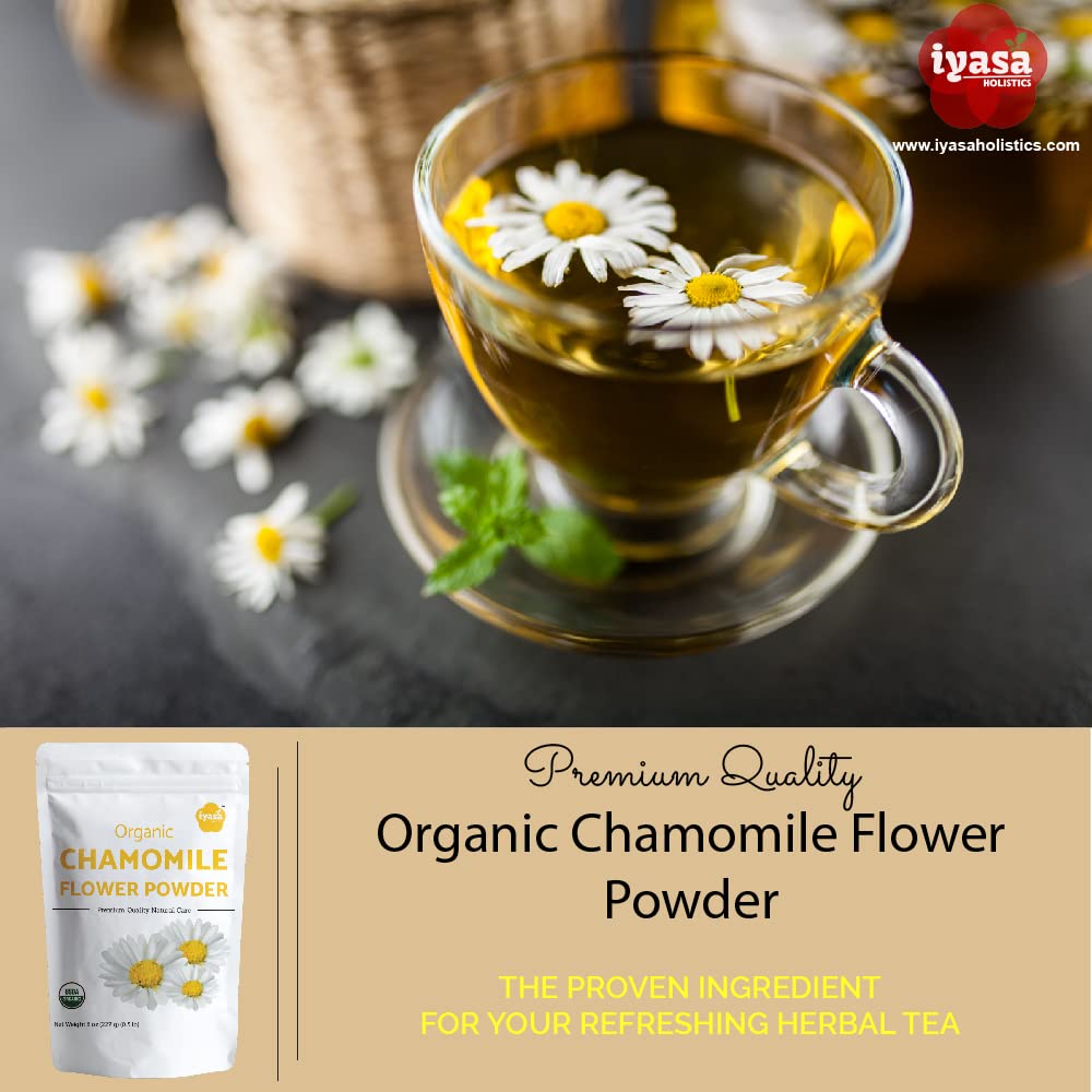 Iyasa Holistics Chamomile Flower Powder 227g close-up of powder