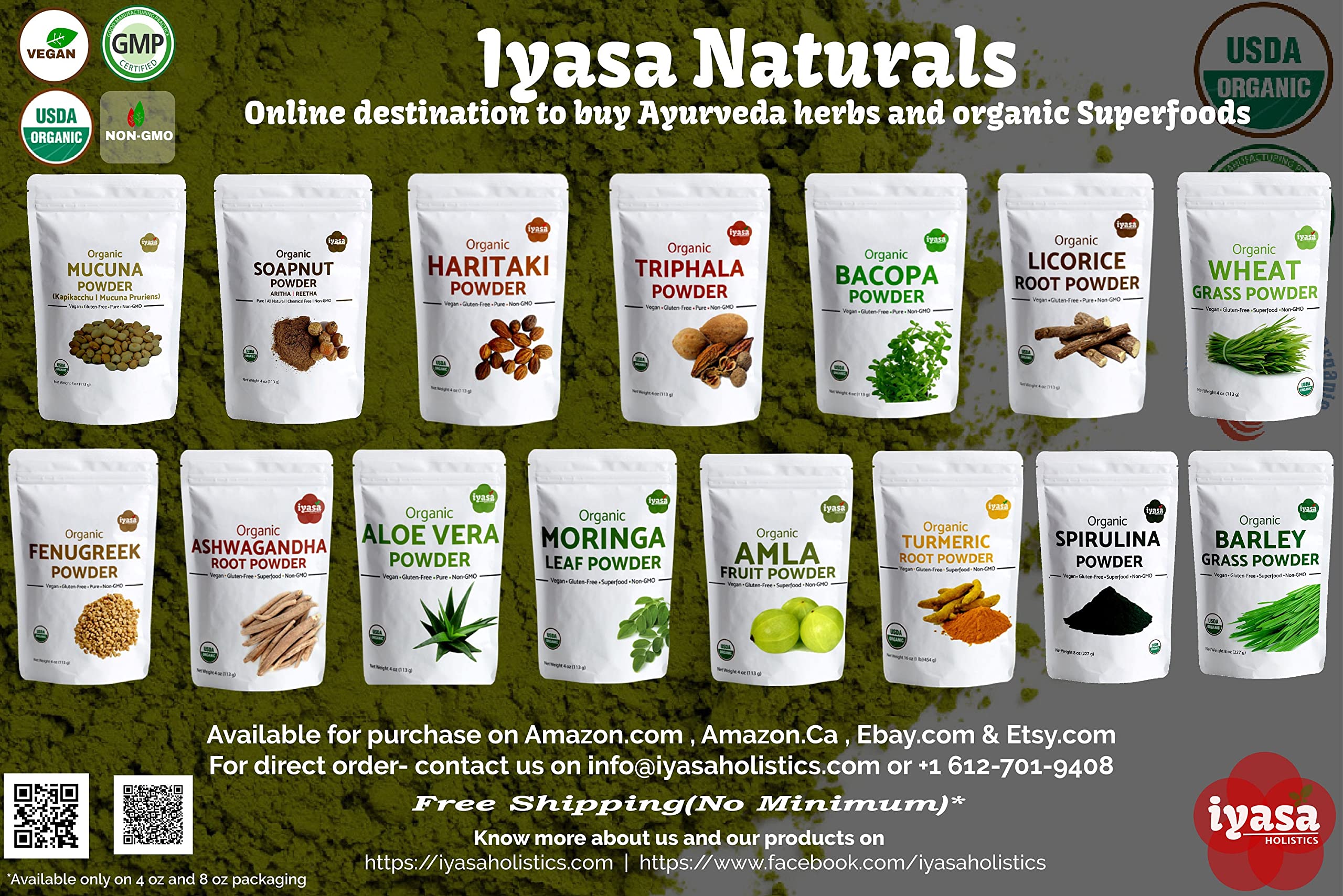 Iyasa Holistics Chamomile Flower Powder 227g in a smoothie