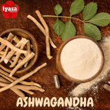 Iyasa Holistics Organic Ashwagandha Root Powder 113g on wooden table