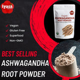 Iyasa Holistics Organic Ashwagandha Root Powder 113g with smoothie