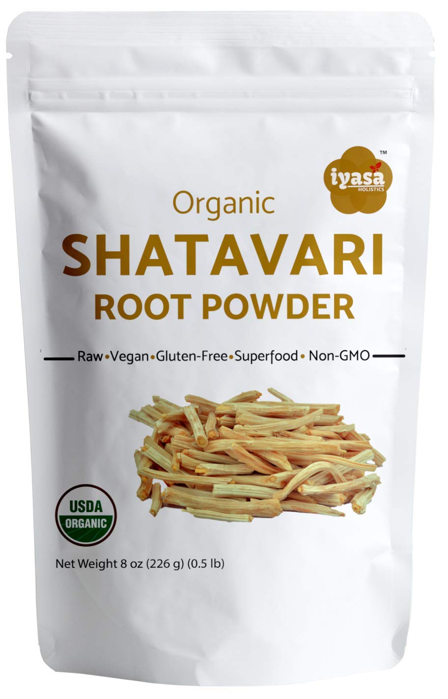 Iyasa Holistics Organic Shatavari Root Powder 227g front view