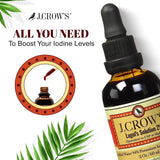 J. CROW'S iodine solution packaging and label